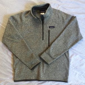 Patagonia Men's Better Sweater 1/4 Zip Grey, Size Medium